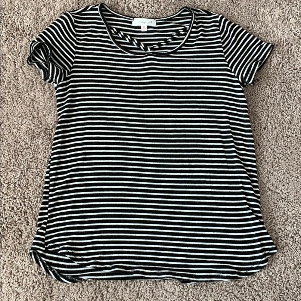 Kids Striped Black and White Short-Sleeve